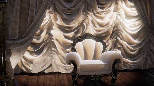 Luxurious Theater Curtain Stage with Chair alt