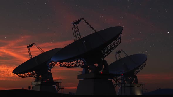 a group of space antennas or ground observatories observing space