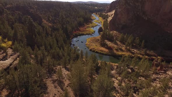 Aerial view of Crooked River at Smith Rock, Oregon