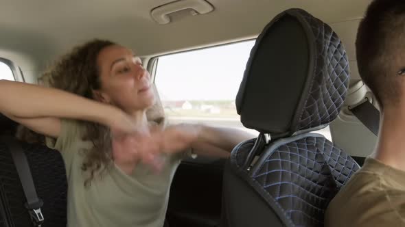 Woman Having Fun In Car