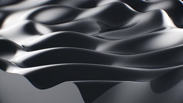 White and black abstract Background Smoothly Waves Flowing