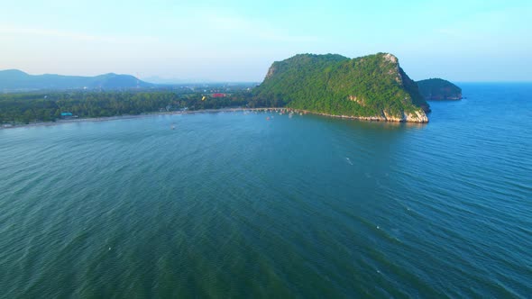 4K aerial view from a drone. Tropical seas and coasts