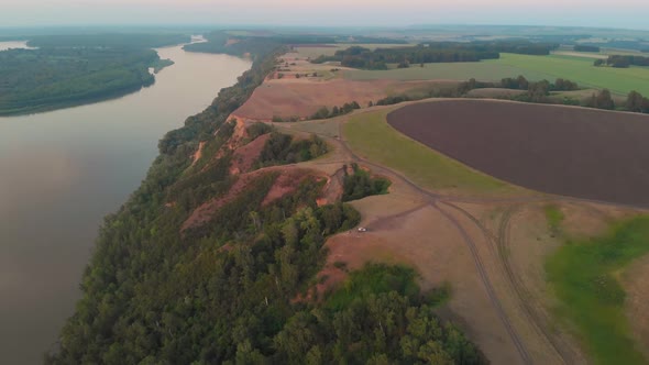 Aerial View of River Ob