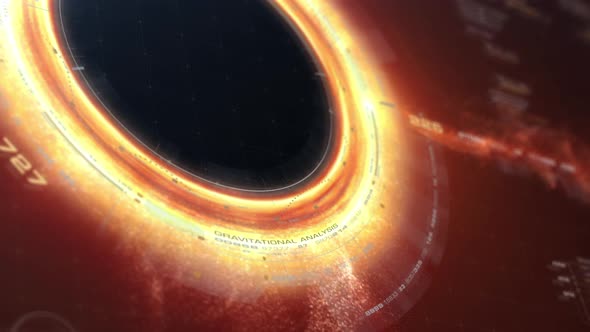 Futuristic Black Hole Simulation HUD