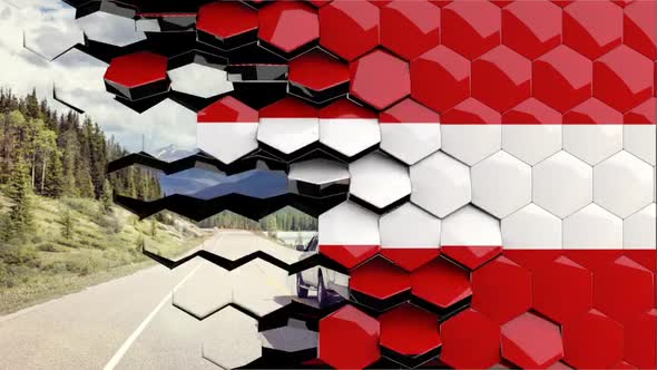 Austria Flag Hexagon Transition - 4K Resolution