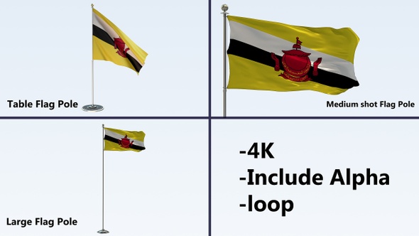 Burundi Flag Pole Pack 4k-Loop