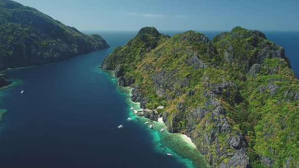 Philippines Hill Highland Islands at Ocean Gulf Aerial View