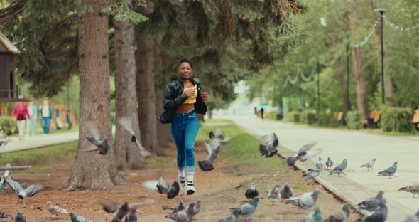 Woman and Birds