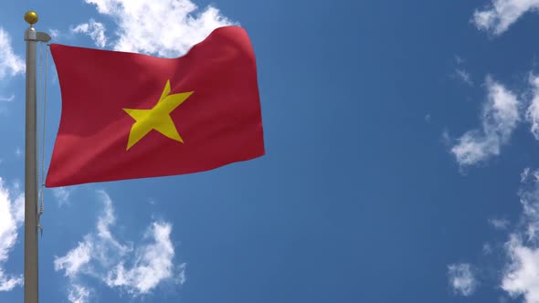 Vietnam Flag On Flagpole
