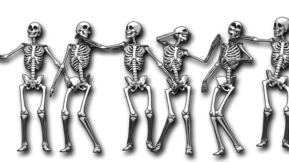 Hand painted dancing skeletons