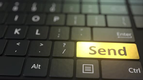 Black Computer Keyboard and Gold Send Key alt