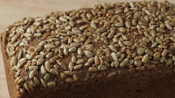 Bread with sunflower seeds. Delicious and healthy home-made wholegrain bread 