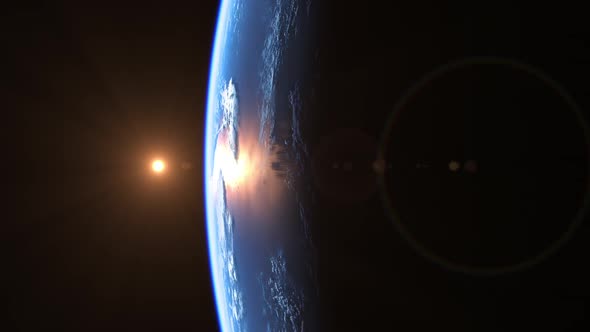Sun Above Planet Earth