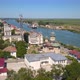 Aerial View Of Sulina City Harbor And The Danube Flowing Into The Black Sea - VideoHive Item for Sale