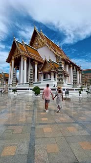 Wat Suthat Thepwararam Ratchaworahawihan the Royal Temple in Capital City Bangkok Thailand