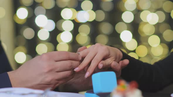 Close Up Guy Makes Marriage Proposal To Girl