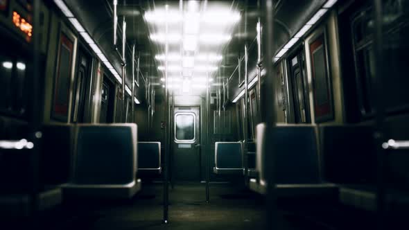 Inside of New York Subway Empty Car alt
