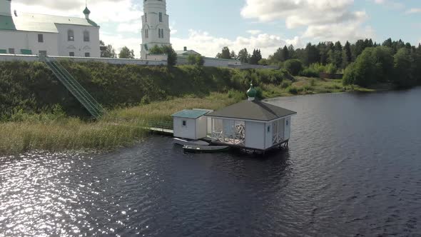 Alexander Svirsky Monastery Beautiful Summer Aerial Footage