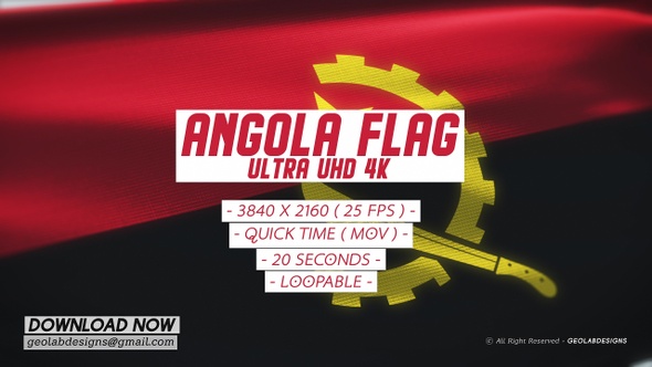 Angola Flag - Ultra UHD 4K Loopable