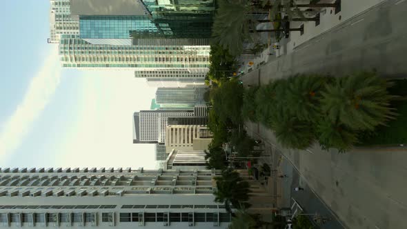 Vertical Aerial Drone Footage Downtown Miami Brickell Avenue