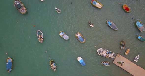 mediterranean traditional colorful boats luzzu