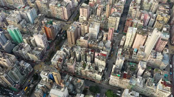 Top view of Hong Kong city