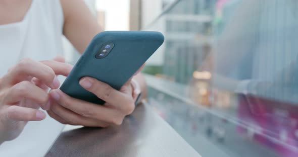 Close up Of Woman Use of Smart Phone