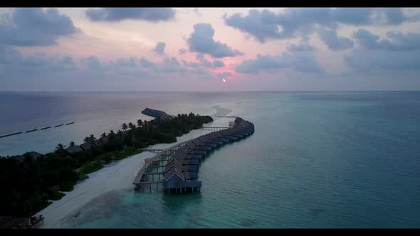 Aerial top view panorama of tropical sea view beach adventure by blue water with white sandy backgro