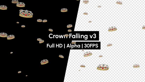Golden King Crown Falling With Alpha