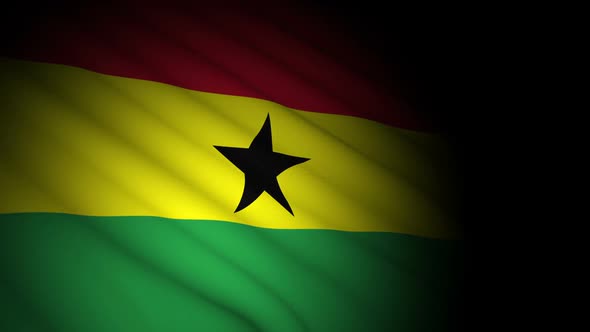 Ghana Flag Blowing in Wind