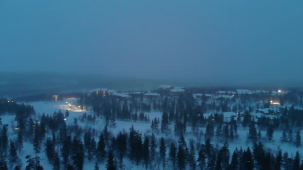 Saariselkaa at night, Lapland, Finland