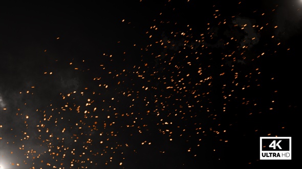 Golden Fire Particles Ember Explosion With Smoke Background V6 alt