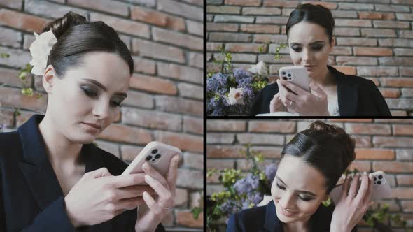 Young Woman Using Smart Phone Surfing Social Media Checking News