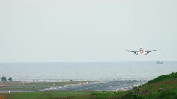 Airplane Approaching Before Landing