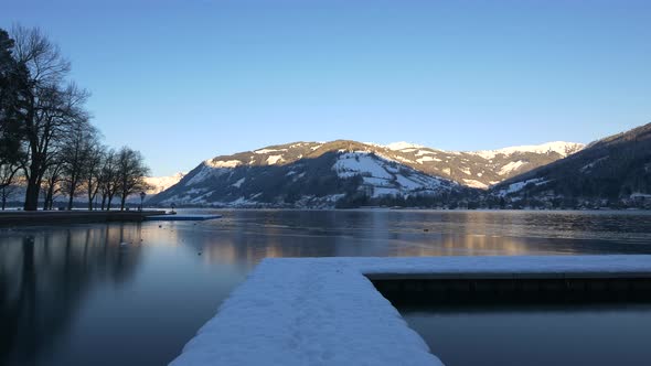 Lake Zell in Austria on a winter day