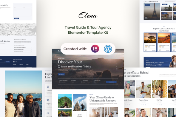 Elena – Travel Guide & Tour Agency Elementor Template Kit – 0 Sold!