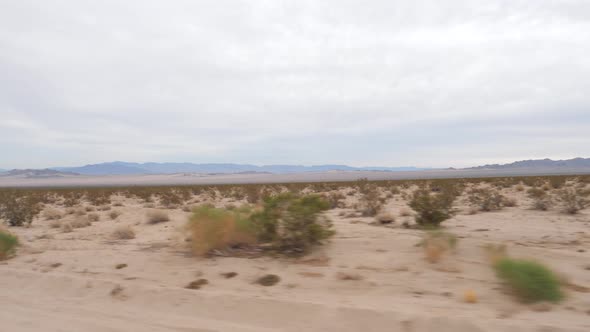 Driving Through Dry Desert Valley Of Death In Usa