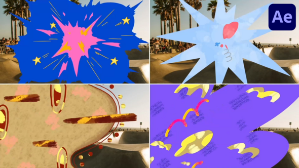 Abstract Colorfull Dynamic Transitions for After Effects alt