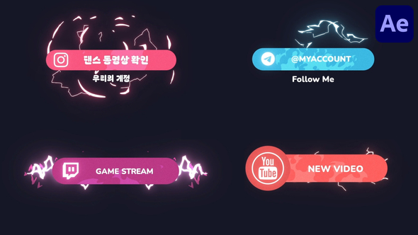 Electro Social Media Lower Thirds for After Effects alt