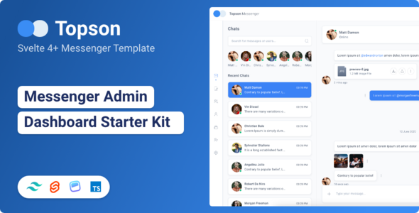 Topson – Chat Messenger App Svelte Template – 0 Sold!