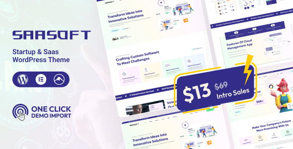 SaaSoft – Startup & SaaS Startup WordPress Theme – 0 Sold!