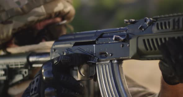 Anonymous Military Man Aiming Rifle