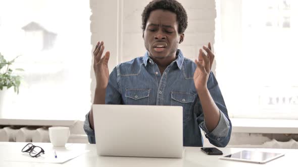 Loss Frustrated African Man Retarded By Failure