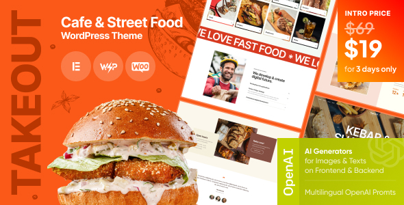 Takeout – Cafe & Street Food WordPress Theme – 0 Sold!