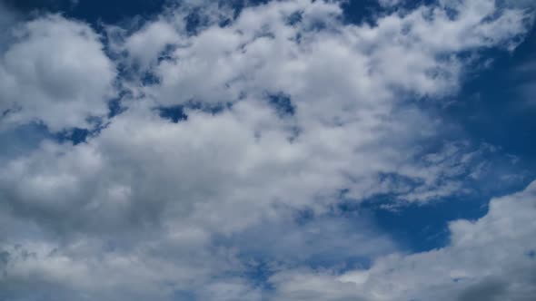 Clouds Move Smoothly in the Blue Sky. Timelapse