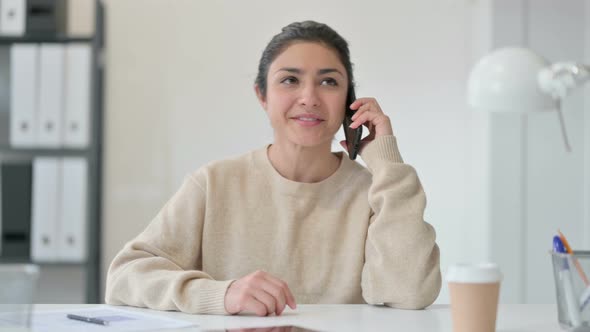 Indian Woman Talking on Smartphone 