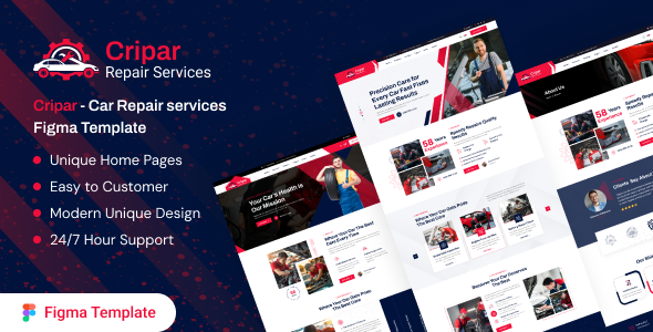 Cripar  – Car Repair Services Figma Template