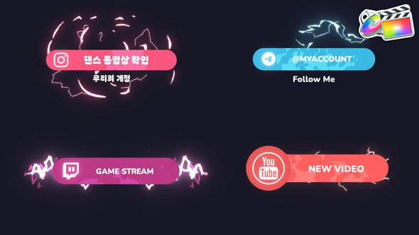 Electro Social Media Lower Thirds for FCPX alt