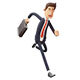 3D Cartoon of Businessman Running with Briefcase - 3DOcean Item for Sale