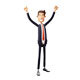 Cartoon of a Business Man Celebrating a Win - 3DOcean Item for Sale